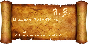 Nyemecz Zoltána névjegykártya